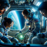 alt_text: Astronauts aboard Artemis II prepare for re-entry, ensuring a safe return to Earth from space.