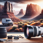 alt_text: "Banner News: Field van arrives in Utah's scenic landscape amidst rocky terrain."