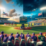 alt_text: Soccer match action, Augustana players celebrate a goal in a dominating 6-0 victory.