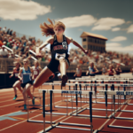alt_text: Athletes competing in a track and field event during the Sioux City Relays.