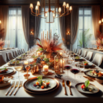 alt_text: Elegant dining setup with flowers and candles for Mother's Day event at Viaggio.